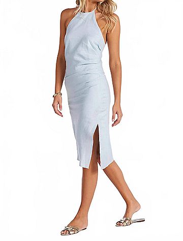 Bishop + Young Positano Halter Dress in Lake (view 2)