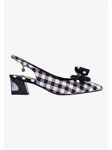 J. Renee Women's Kimma Sling Back Pumps in Black/White Gingham/Polka (view 1)