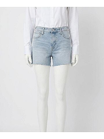 Kut from the Kloth Jenny High Rise Basic Raw Hem Short in Denim (view 1)