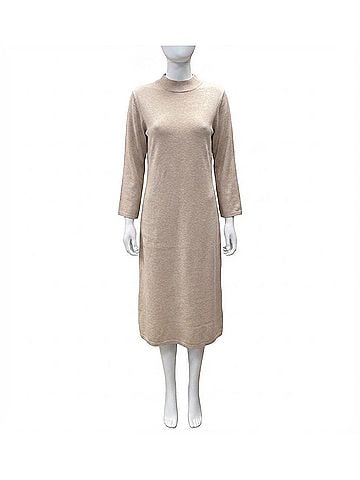 Entro Mockneck Midi Dress in Beige (view 1)