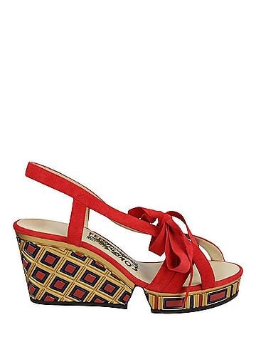 Salvatore Ferragamo Women's Avanguardie Wedge Sandal in Red (view 1)