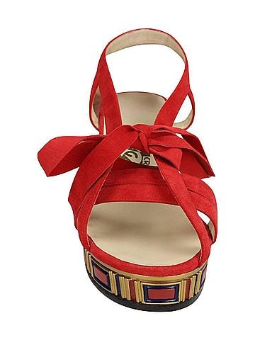 Salvatore Ferragamo Women's Avanguardie Wedge Sandal in Red (view 2)