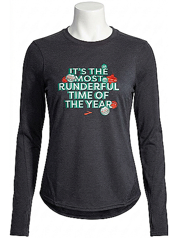 Brooks Women's Long Sleeve Tee in Dark Grey (view 1)
