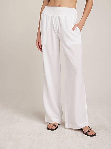 Bella Dahl Wide Leg Pant in White (view 2)