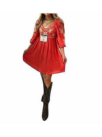 Savanna Jane Mini Dress in Coral (view 2)