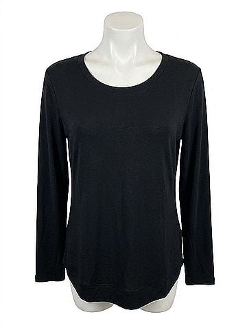 Bobi Center Rib Mix Crewneck Tee in Dark Sage (view 1)