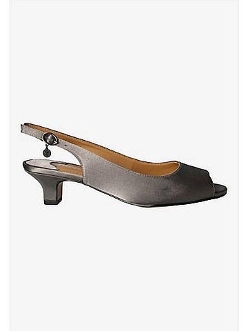 J. Renee Women's Jenvey Sling Back Sandals in Dk Gray/Taupe Satin (view 1)