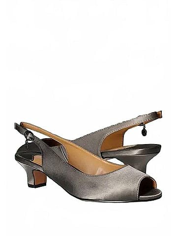 J. Renee Women's Jenvey Sling Back Sandals in Dk Gray/Taupe Satin (view 2)