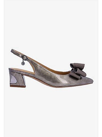 J. Renee Women's Kimma Sling Back Pumps in Dk Taupe Patent/Grosgrain (view 1)