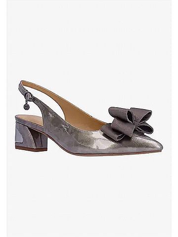 J. Renee Women's Kimma Sling Back Pumps in Dk Taupe Patent/Grosgrain (view 2)