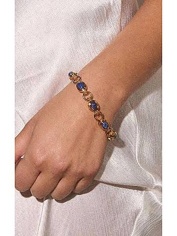 Luv AJ Women's Lapis Link Bracelet in Blue (view 2)