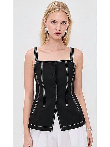 Ramy Brook Elana Luxe Stretch Tank in Black (view 2)