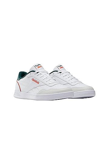 Reebok Unisex Court Advance Shoes in Feather White/Collegiate Green/Pump Orange (view 2)