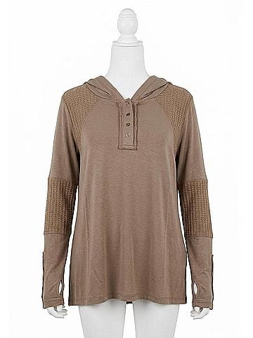 Pol What's New Hoodie in Mocha (view 1)