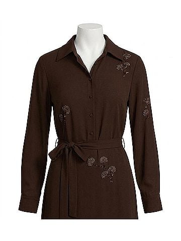 Lucy Paris Zayn Beaded Top in Espresso (view 1)