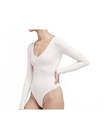 Free People Super Soft Deep V Bodysuit in Neutral (view 2)