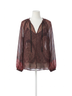 Ulla Johnson Red Pauline Blouse in Garnet Size 2 - photo 1