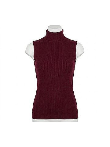 Karen Kane Ribbed Turtleneck Tank in Wine (view 1)