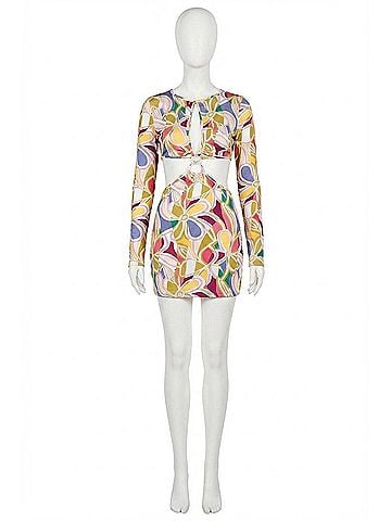 For Love & Lemons Thora Cutout Long Sleeve Mini Dress (view 1)