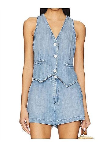 Bella Dahl Wren Pocket Vest in Sea Breeze (view 2)