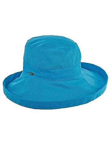 Dorfman Pacific Women's Cotton Big Brim Hat in Turquoise (view 1)