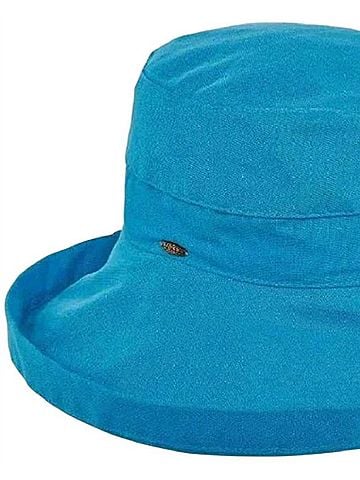 Dorfman Pacific Women's Cotton Big Brim Hat in Turquoise (view 2)