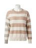 Hem & Thread Stripes Brown Blocking Out Sweater in Taupe Size L - photo 1