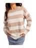 Hem & Thread Stripes Brown Blocking Out Sweater in Taupe Size L - photo 2