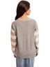 Hem & Thread Stripes Brown Blocking Out Sweater in Taupe Size L - photo 3