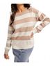 Hem & Thread Stripes Brown Blocking Out Sweater in Taupe Size L - photo 5