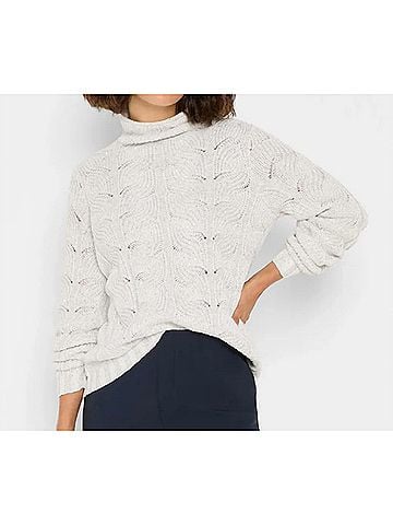 Nic + Zoe Cable Sparkle Sweater in Reflection (view 2)