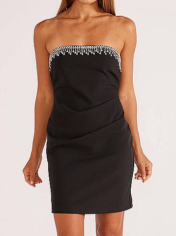 Minkpink Krystal Mini Dress in Black (view 2)