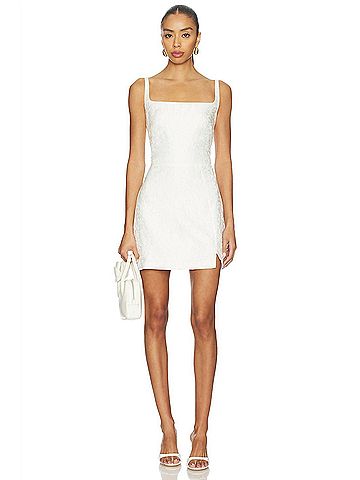 Amanda Uprichard Coco Dress With Front Slit in Ivory (view 2)