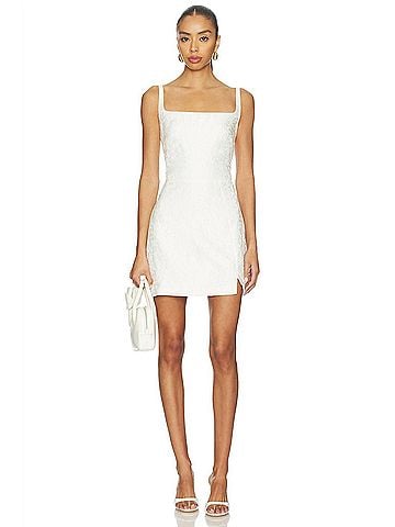 Amanda Uprichard Coco Dress With Front Slit in Ivory (view 2)