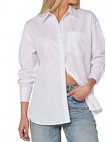 Velvet Heart Waylon Long Sleeve Shirt Top in Optic White (view 2)