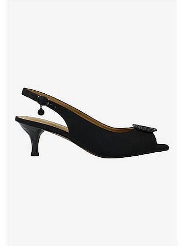 J. Renee Women's Madeleina Sling Back Sandals in Black Satin (view 1)
