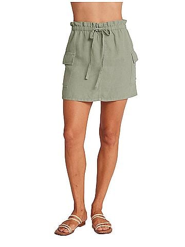 Bella Dahl Posey Cargo Mini Skirt in Aloe Vera Green (view 2)