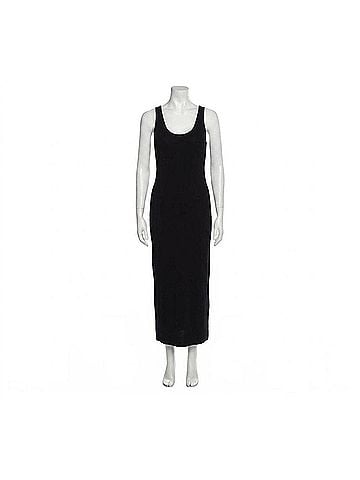Enza Costa Supima Ankle Slit Dress in Black (view 1)