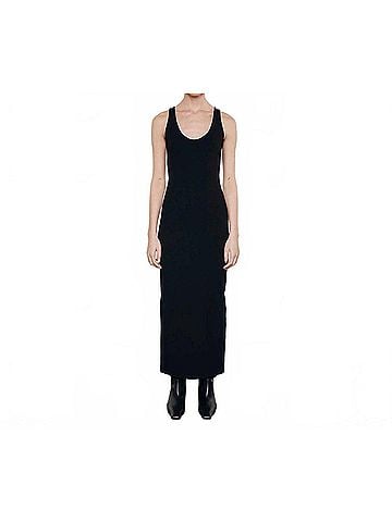 Enza Costa Supima Ankle Slit Dress in Black (view 2)