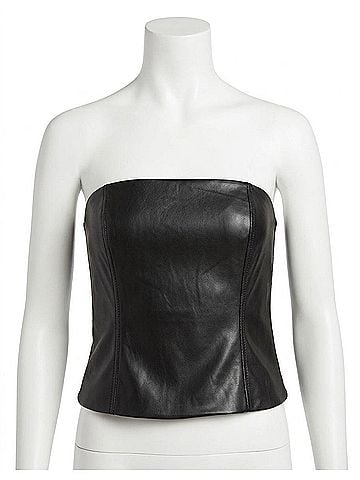 Drew Merrill Stretch Vegan Tube Top in Black (view 1)