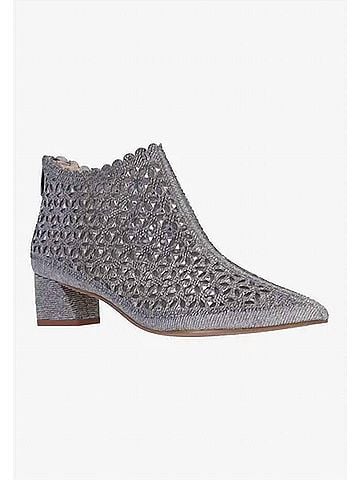 J. Renee Women's Jacinta Booties in Pewter Glitter/Stones (view 2)