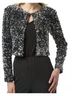 Joseph Ribkoff Solid Black Sequin Short Jacket in Black/Silver Size M - photo 2