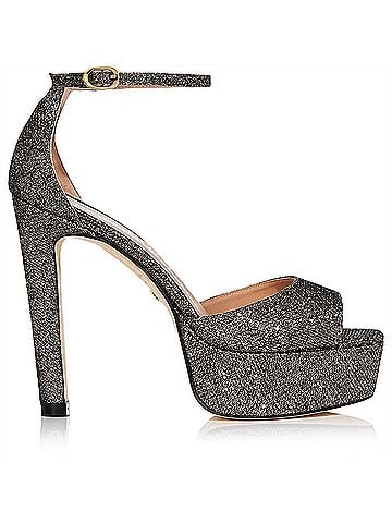 Stuart Weitzman Disco Ankle Strap Platform Sandals In New Pyrite (view 1)