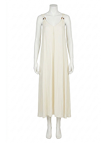 Lucy Paris Sutton Halter Bead Dress in Ivory (view 1)