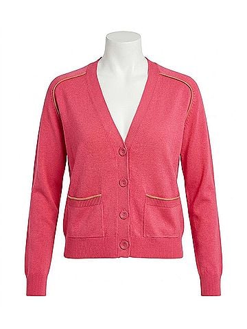 Lilla P Saddle Sleeve Cardigan in Azalea (view 1)