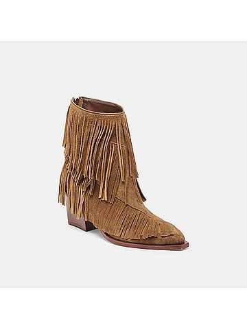 Dolce Vita Women's Torey Fringe Bootie in Chestnut Suede (view 2)