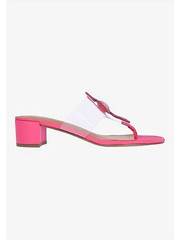 J. Renee Women's Bonaire Thong Sandals in Clear/Pink Shantung (view 1)