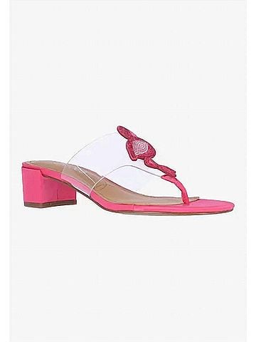 J. Renee Women's Bonaire Thong Sandals in Clear/Pink Shantung (view 2)