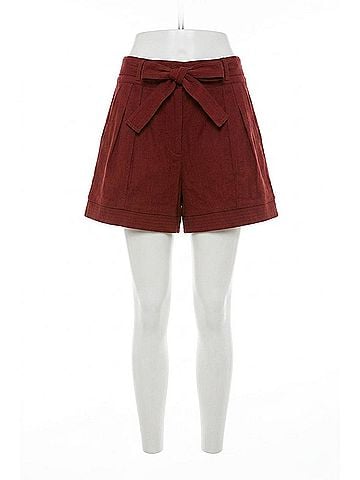 AndTheWhy Crazy About You Belted Shorts in Red (view 1)
