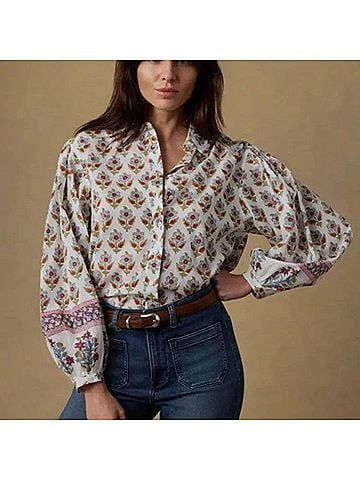 Faherty Women's Suki Blouse in Antique Bouquet (view 2)
